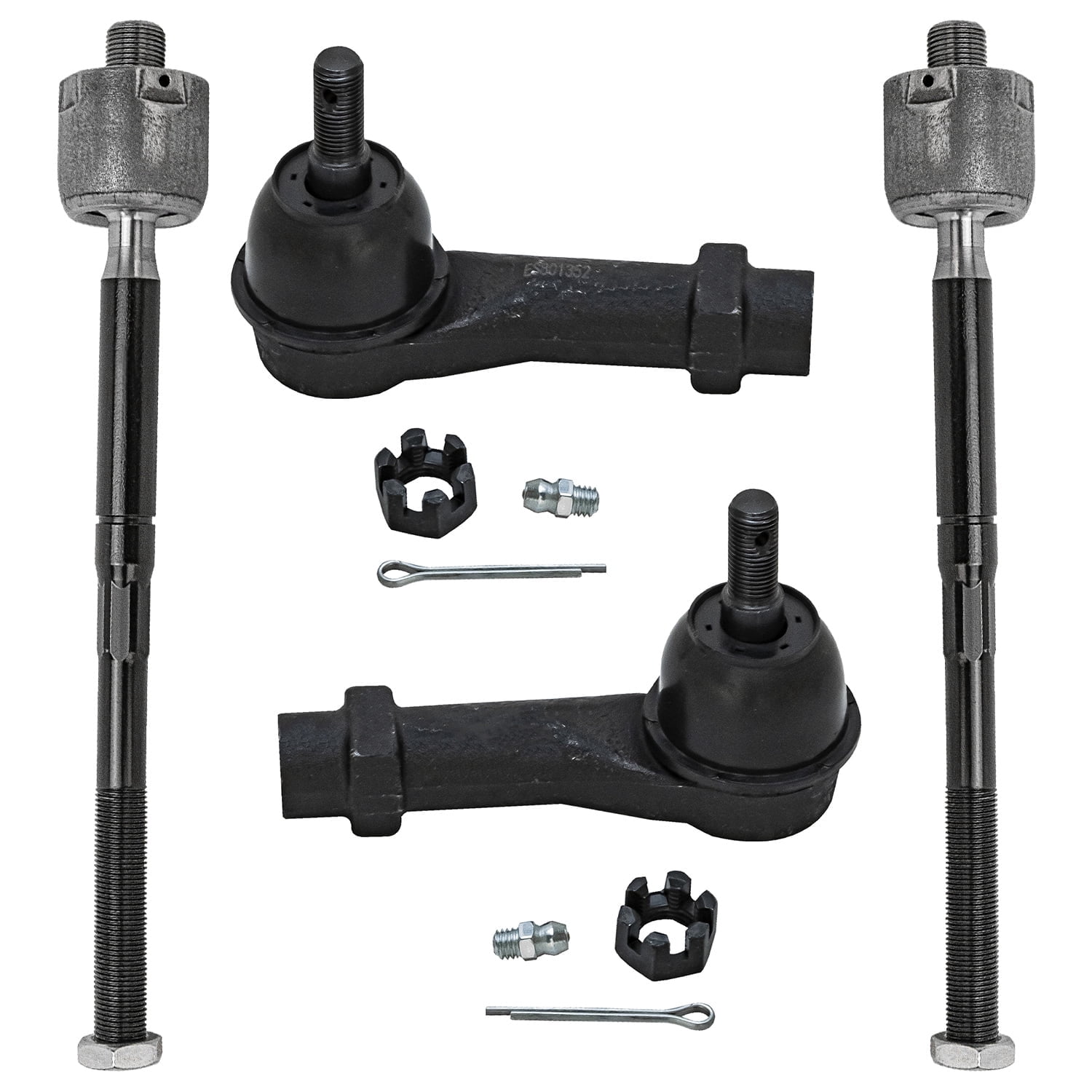 Detroit Axle - Front Tie Rods for 2015-2020 Ford Mustang, 4 Inner and Outer Tie Rod End Links 2016 2017 2018 2019 Replacement