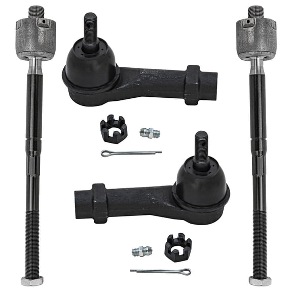 Detroit Axle - Front Tie Rods for 2015-2020 Ford Mustang, 4 Inner and Outer Tie Rod End Links 2016 2017 2018 2019 Replacement