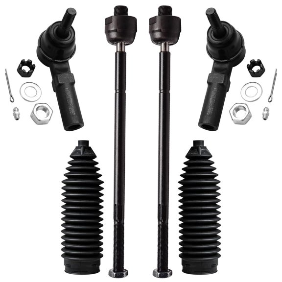 Detroit Axle - Front Tie Rods for Buick LeSabre Lucerne Cadillac DTS Deville, 4 Inner and Outer Tie Rods, 2 Boots, Replacement