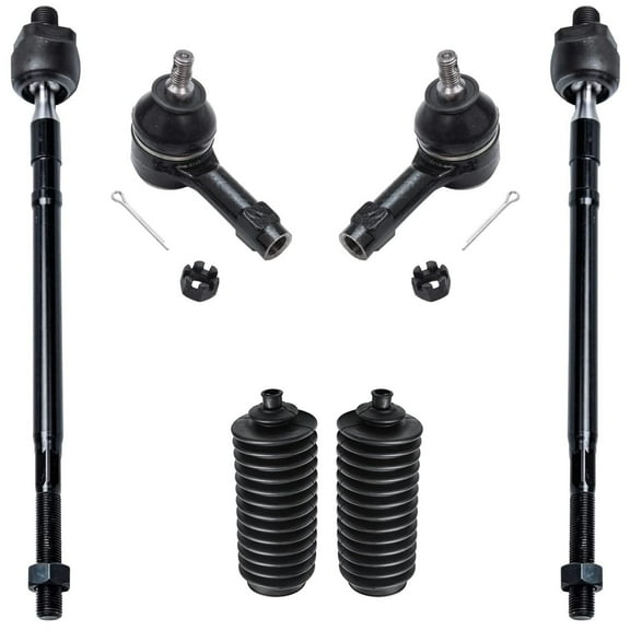 Detroit Axle - Front Tie Rods for FWD 2002-2007 Mitsubishi Lancer 2003 2004 2005 2006 Inner & Outer Tie Rods w/Rack Boots Replacement
