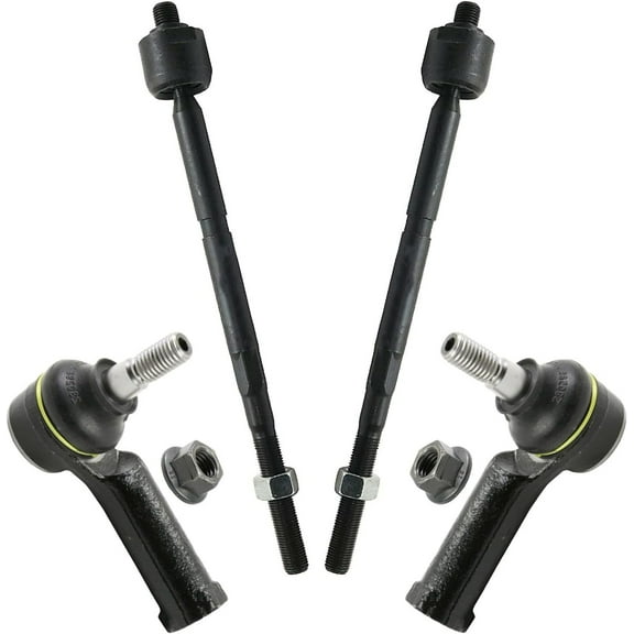 Detroit Axle - Front Tie Rods for Ford 2011-2018 Fiesta, 4 Inner Outer Tie Rod End Links 2012 2013 2014 2015 2016 2017 Suspension Replacement