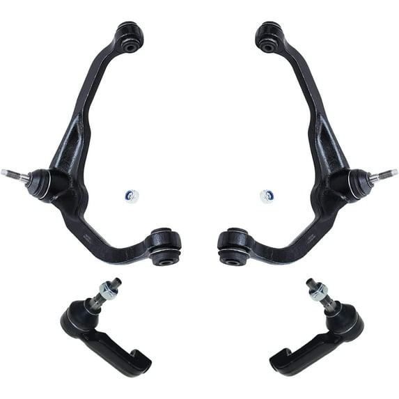 Detroit Axle - Front Upper Control Arm w/Ball Joint + Outer Tie Rod Replacement for 2008-2011 Dodge Nitro Jeep Liberty - 4pc Set