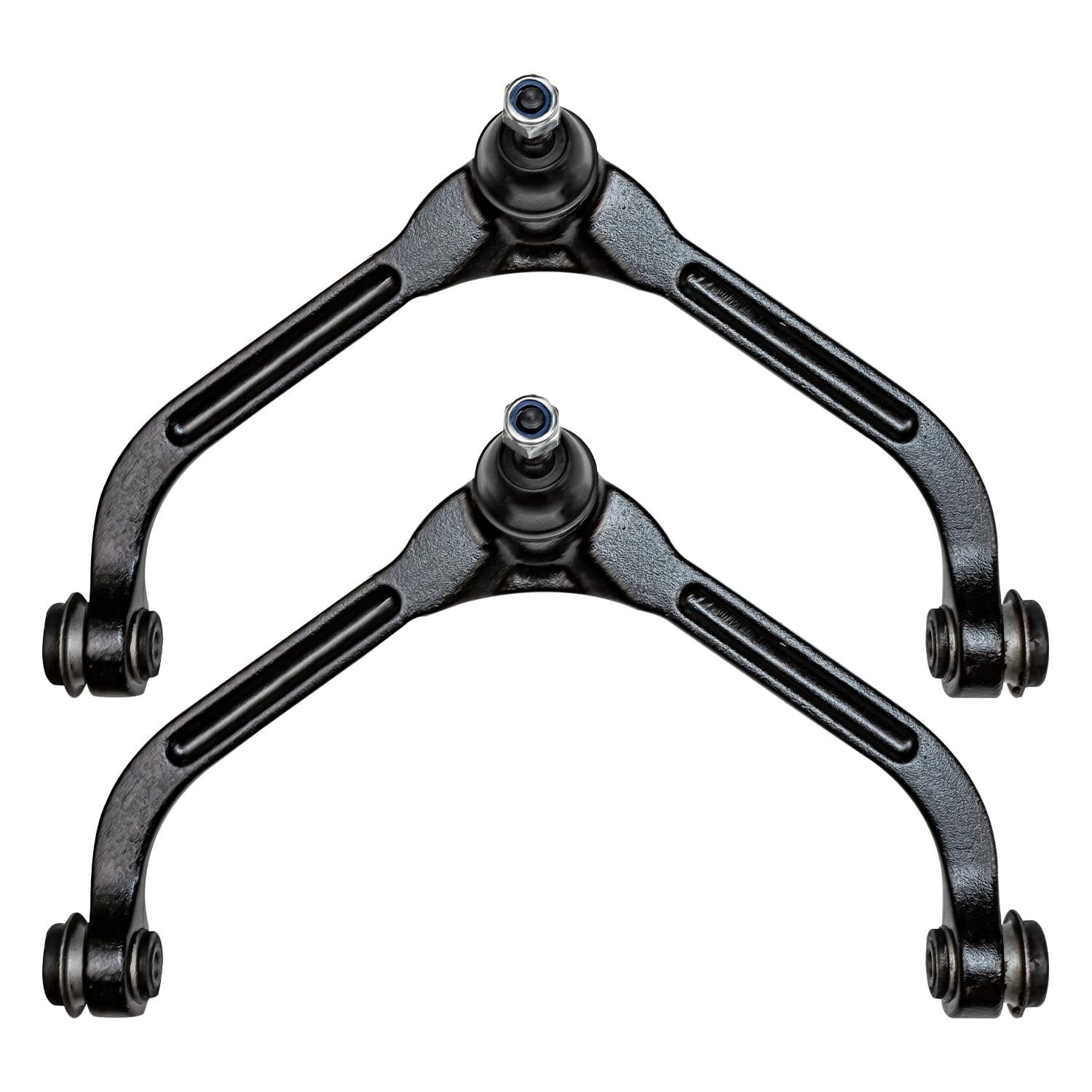 Detroit Axle - Front Upper Control Arms for 2002-2007 Jeep Liberty 2002 2003 2004 2005 2006 2007, 2 Front Upper Control Arms w/Ball Joints Assembly, Replacement Front Pair Set