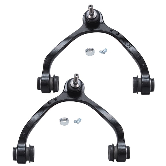 Detroit Axle - Front Upper Control Arms for 2003-2011 Ford Crown Victoria Lincoln Town Car Mercury Grand Marquis, 2003 2004 Marauder 2pc Upper Control Arms w/Ball Joints Assembly Replacement