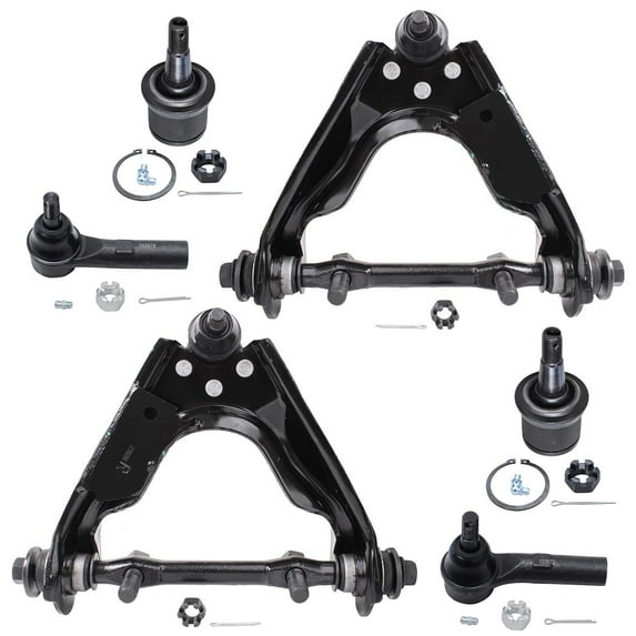 Detroit Axle - Front Upper Control Arms for 4WD 2000-2004 Dodge Dakota, 2000-2003 Durango, 2 Upper Control Arms with Ball Joints, 2 Lower Ball Joints, 2 Outer Tie Rods, 2001 2002 Replacement