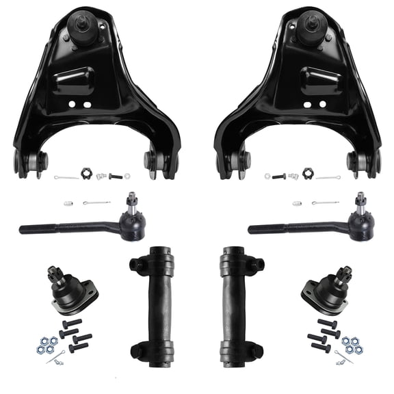 Detroit Axle - Front Upper Control Arms Ball Joints Outer Tie Rods Adjustment Sleeves Replacement for Chevy Blazer S10 GMC Jimmy Sonoma 4x4 Models Only - 8pc Set