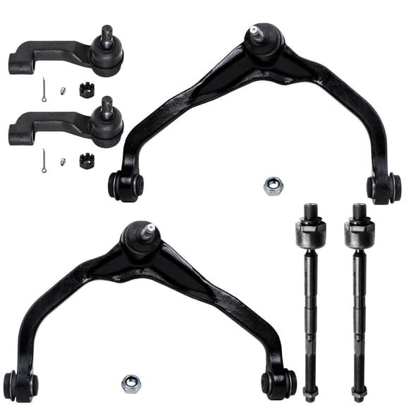 Detroit Axle - Front Upper Control Arms Inner Outer Tierods Replacement for Dodge Nitro Jeep Liberty Fits select: 2008-2012 JEEP LIBERTY SPORT, 2007-2008 DODGE NITRO SXT