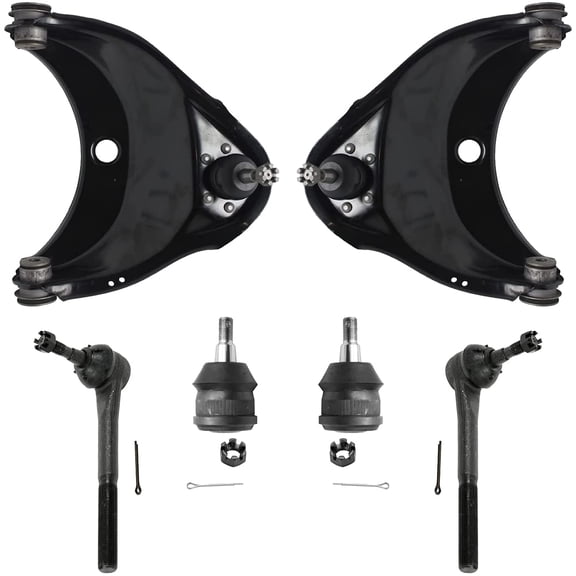 Detroit Axle - Front Upper Control Arms + Lower Ball Joints + Outer Tie Rods Replacement for Chevrolet Gmc C1500 C2500 Savana Express Yukon Tahoe - 8pc Set