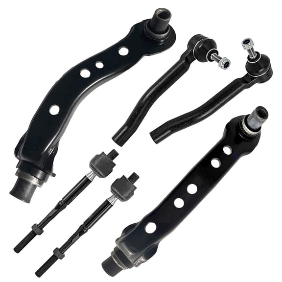 Detroit Axle - 6pc Front Upper Control Arms + Outer & Inner Tie Rod Ends Kit Replacement for 2013-2019 Nissan Sentra, 2013-2020 NV200