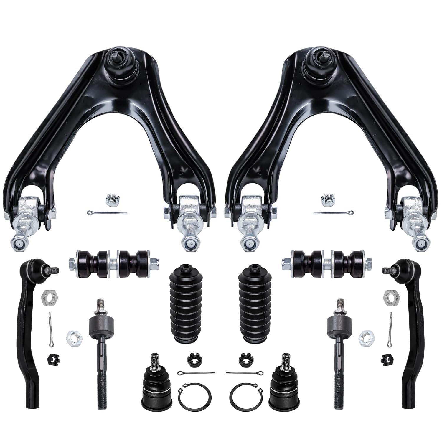 Detroit Axle - Front Upper Control Arms Sway Bars Suspension Kit Replacement for Honda Accord Acura CL Isuzu Oasis Honda Odyssey - 12pc Set Fits select: 1996 HONDA ACCORD LX/EX