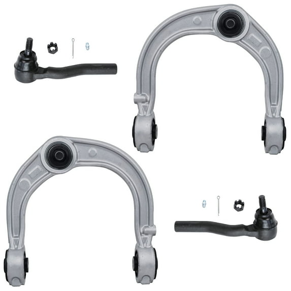 Detroit Axle - Front Upper Control Arms w/Ball Joint and Outer Tie Rods Replacement for 2003 - 2007 Cadillac CTS RWD - 4pc Set