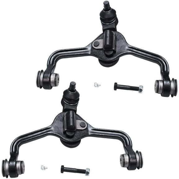 Detroit Axle - Front Upper Control Arms w/Ball Joints for 1995-2002 Ford Crown Victoria Lincoln Town Car Grand Marquis, 2 Front Upper Control Arms Replacement, w/o Handling Package