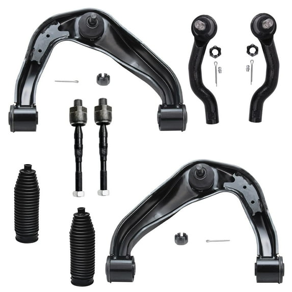 Detroit Axle - Front Upper Control Arms w/Ball Joints Tie Rods Replacement for Nissan Pathfinder Xterra Frontier - 8pc Set Fits select: 2012 NISSAN FRONTIER SV/PRO-4X