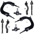 thumbnail image 1 of Detroit Axle - Front Upper Control Arms w/Lower Ball Joints, Inner & Outer Tie Rods Replacement for 1999-2005 Hyundai Sonata - [2001-2006 Kia Optima] - 2002-2004 Hyundai XG350 - 8pc Set, 1 of 6