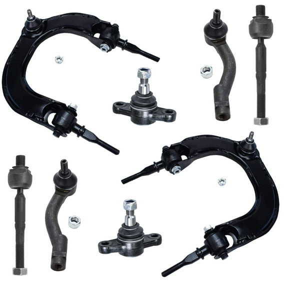Detroit Axle - Front Upper Control Arms w/Lower Ball Joints, Inner & Outer Tie Rods Replacement for 1999-2005 Hyundai Sonata - [2001-2006 Kia Optima] - 2002-2004 Hyundai XG350 - 8pc Set
