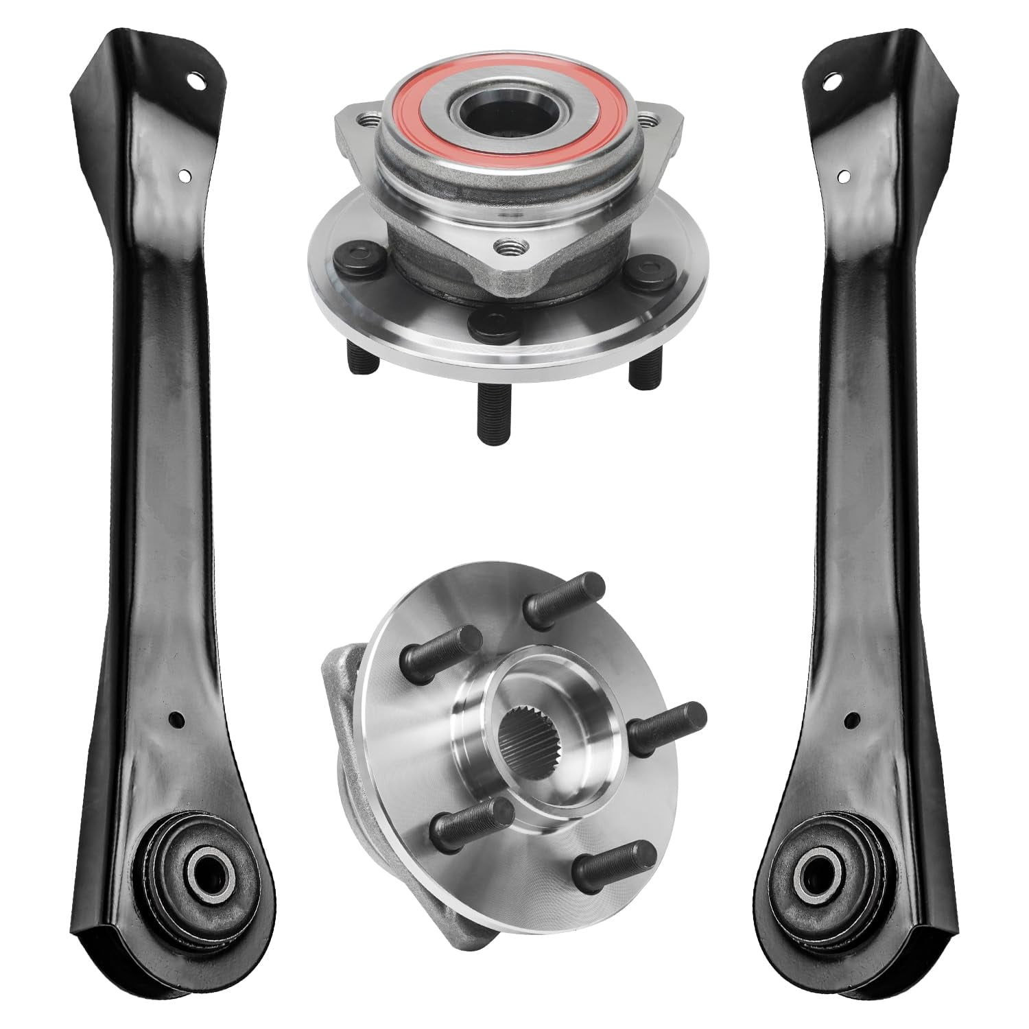 Detroit Axle Front Upper Control Arms with Wheel Bearing & Hubs