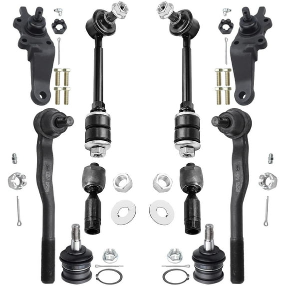 Detroit Axle - Front Upper Lower Ball Joints + Sway Bar Links + Tie Rods Replacement for 1996 - 2002 Toyota 4Runner - 10pc Set