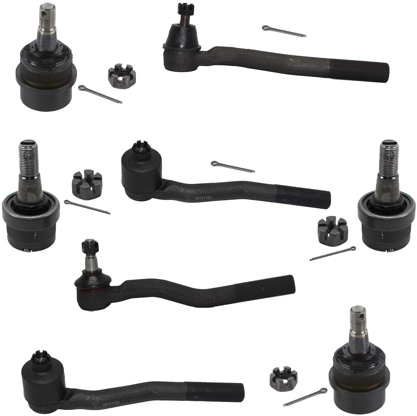 Detroit Axle Front Upper Lower Ball Joints Tie Rod Ends Replacement