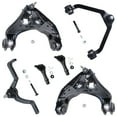 thumbnail image 1 of Detroit Axle - Front Upper Lower Control Arm with Ball Joint + Outer Tie Rods Replacement for Ford Explorer Sport Trac Ranger B3000 B4000 Mountaineer [2pc Upper Arms w/ Torsion Bar Sus.] - 6pc Set, 1 of 6