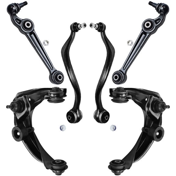 Detroit Axle - 6pc Front End Control Arms for Ford Fusion Lincoln Zephyr Mercury Milan Mazda 6, 4 Lower Front Rear Control Arm w/ Ball Joints 2 Upper Control Arms w/Ball Joints Replacement