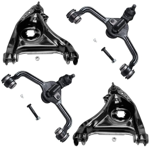 Detroit Axle - Front Upper Lower Control Arms with Ball Joints for 1995-2002 Ford Crown Victoria Lincoln Town Car Mercury Grand Marquis, 4 Upper Lower Control Arms, 1996 1997 1998 1999 2000 2001