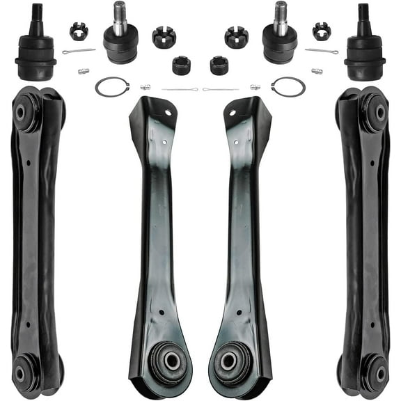 Detroit Axle - Front Upper & Lower Control Arms + Ball Joints Replacement for 1997 1998 1999 2000-2006 Jeep Wrangler TJ - 8pc Set