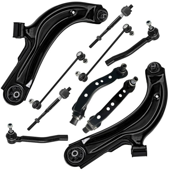 Detroit Axle - 10pc Front End Control Arms Kit for 2013-2019 Nissan NV200 Sentra, 4 Control Arms 4 Tie Rods 2 Sway Bars 2014 2015 2016 2017 2018 [To Sub Frame] Replacement