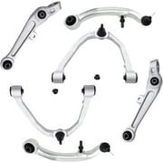 Detroit Axle - Front Upper & Lower Forward Rearward Control Arms Replacement for 2003-2004 Infiniti G35 Coupe RWD, Nissan 350Z RWD
