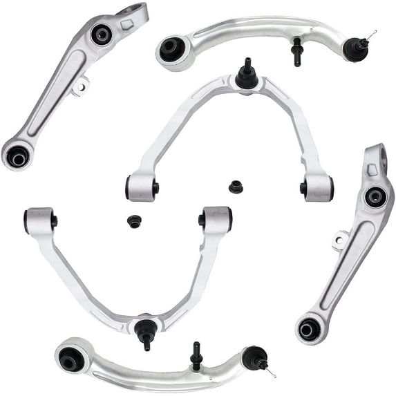 Detroit Axle - Front Upper & Lower Forward Rearward Control Arms Replacement for 2003-2004 Infiniti G35 Coupe RWD, Nissan 350Z RWD