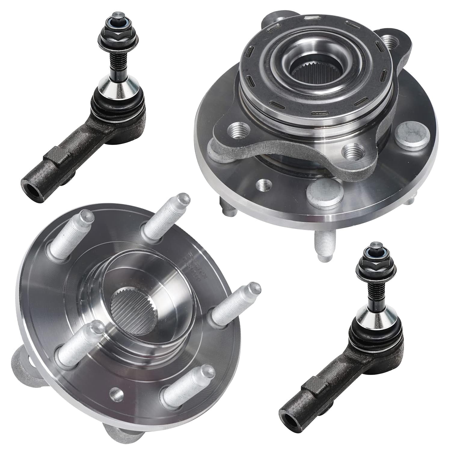 Wheel Rod Replacement Detroit Axle - Front Wheel Bearing & Hub Assemblies + Outer Tie Rods ...