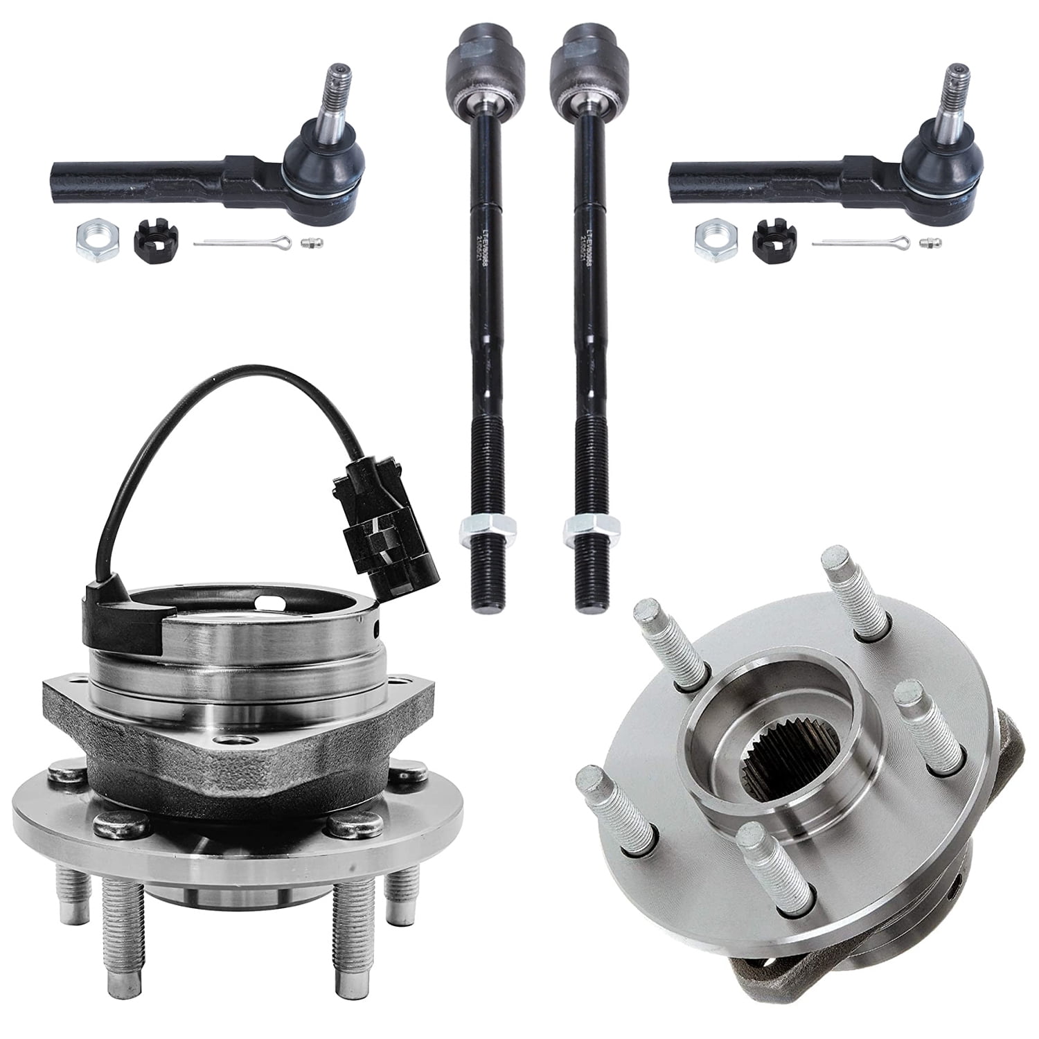 Wheel Rod Replacement Detroit Axle - Front Wheel Bearing & Hub Assembly + Inner Outer Tie ...