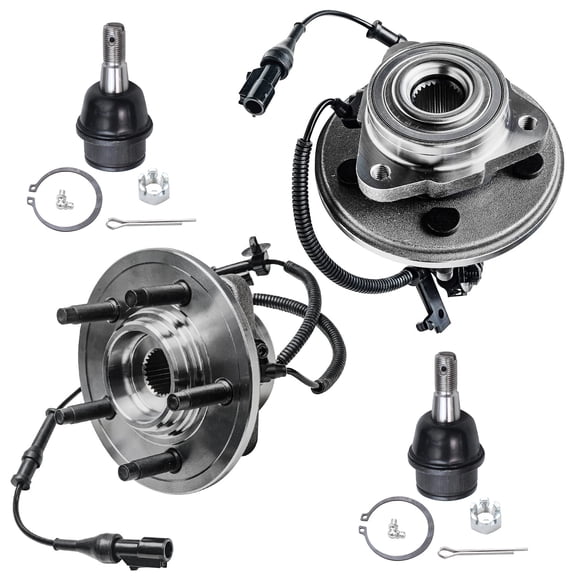 Detroit Axle - Front Wheel Bearing & Hub Assembly + Lower Ball Joint Replacement for 2006 2007 2008 2009 2010 Ford Explorer Sport Trac Mercury Mountaineer - 4pc Set