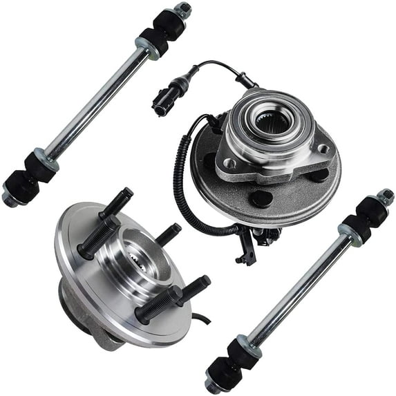 Detroit Axle - Front Wheel Bearing & Hub Assembly + Stabilizer / Sway Bar Link Replacement for 2006 - 2010 Ford Explorer Sport Trac Mercury Mountaineer - 4pc Set