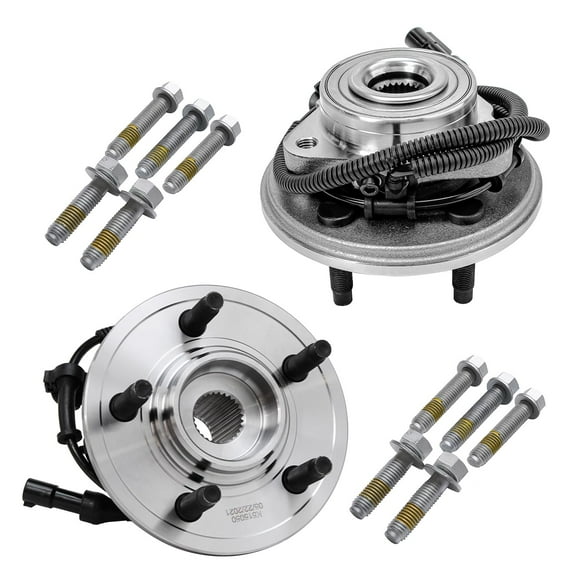 Detroit Axle - Front Wheel Bearing Hubs for 2002-2005 Ford Explorer Mercury Mountaineer Lincoln Aviator, 2002 2003 2004 2005 Replacement Wheel Bearing and Hubs Assembly Set