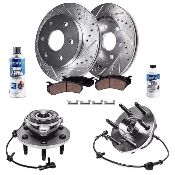 Detroit Axle - Front Wheel Bearing Hubs Brake Kit for Chevy GMC ...