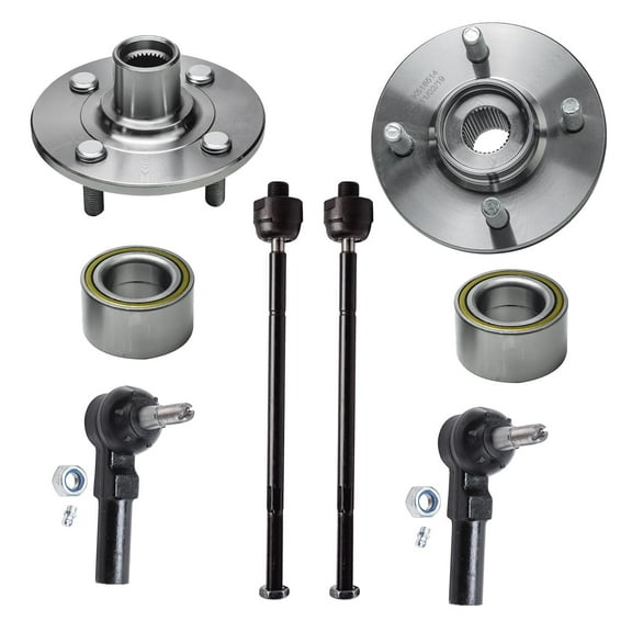 Detroit Axle - Front Wheel Bearing Hubs & Inner Outer Tie Rods for 1994-2002 Saturn SC1 SC2 SL SL1 SL2 SW1 SW2 1995 1996 1997 1998 1999 2000 2001 Replacement