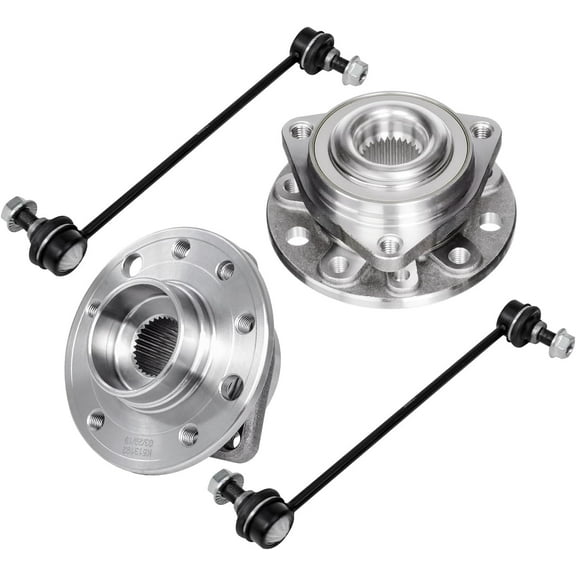Detroit Axle - Front Wheel Bearing Hubs Kit for 2002-2009 Saab 9-5, 2 Wheel Bearing Hubs Assembly 2 Sway Bar End Links 2003 2004 2005 2006 2007 2008 Replacement