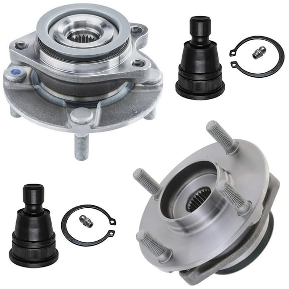 Detroit Axle - Front Wheel Bearing Hubs Kit for 2007-2012 Nissan Versa [4-Wheel ABS], 2 Wheel Bearing and Hubs Assembly 2 Lower Ball Joints 2008 2009 2010 2011 Replacement