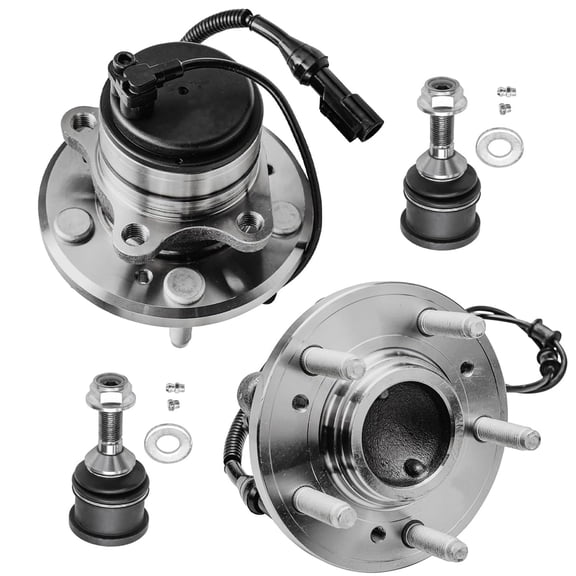 Detroit Axle - Front Wheel Bearing Hubs Kit for Ford 2002-2005 Thunderbird 2002-2006 Lincoln LS, 2 Wheel Bearing Hubs Assembly 2 Lower Ball Joints 2003 2004 Replacement