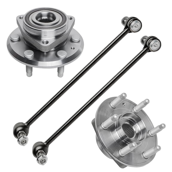 Detroit Axle - Front Wheel Bearing Hubs Kit for GMC Acadia Chevy Traverse Buick Enclave Saturn Outlook 2 Wheel Hubs 2 Sway Bars 2007 2008 2009 2010 2011 2012 2013 2014 2015 2016 Replacement