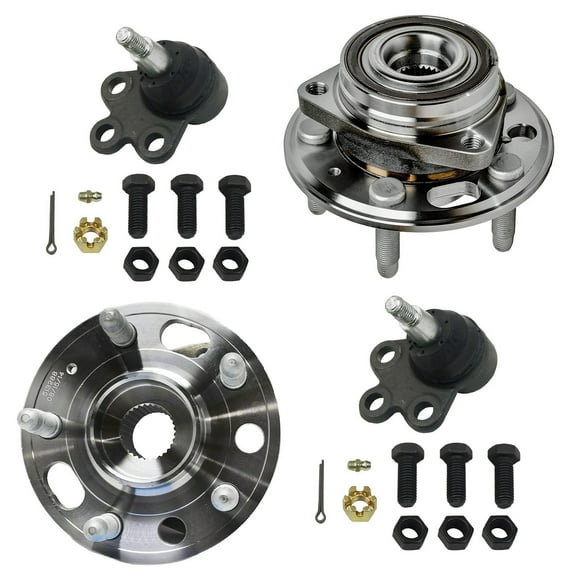 Detroit Axle - Front Wheel Bearing & Hubs + Lower Ball Joints Replacement for 2010 2011 2012-2017 Chevrolet Equinox GMC Terrain - 4pc Set