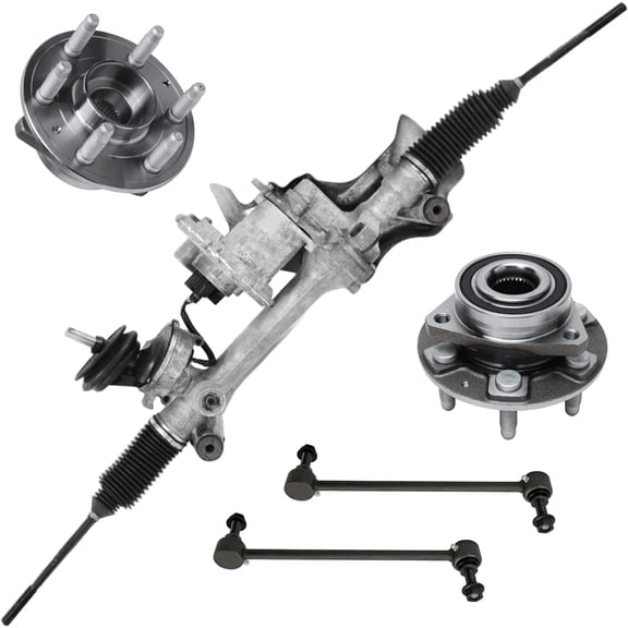 Detroit Axle - Steering Rack and Pinion Kit for 2018-2021 Chevrolet Traverse Buick Enclave 2020-2023 GMC Acadia, Rack and Pinion Front Wheel Bearing & Hubs Front Sway Bar Links Replacement