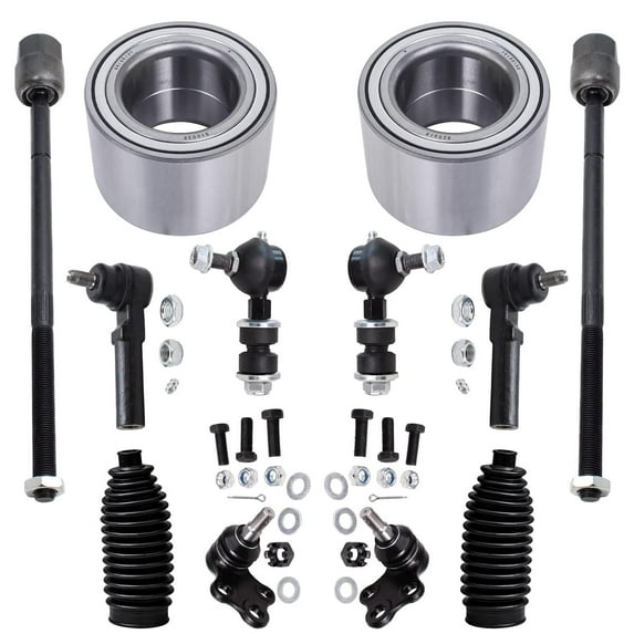 Detroit Axle - Front Wheel Bearing + Tie Rods w/ Boots + Sway Bars + Ball Joints + Replacement for 1993-2002 Mercury Villager Nissan Quest - 12pc Set