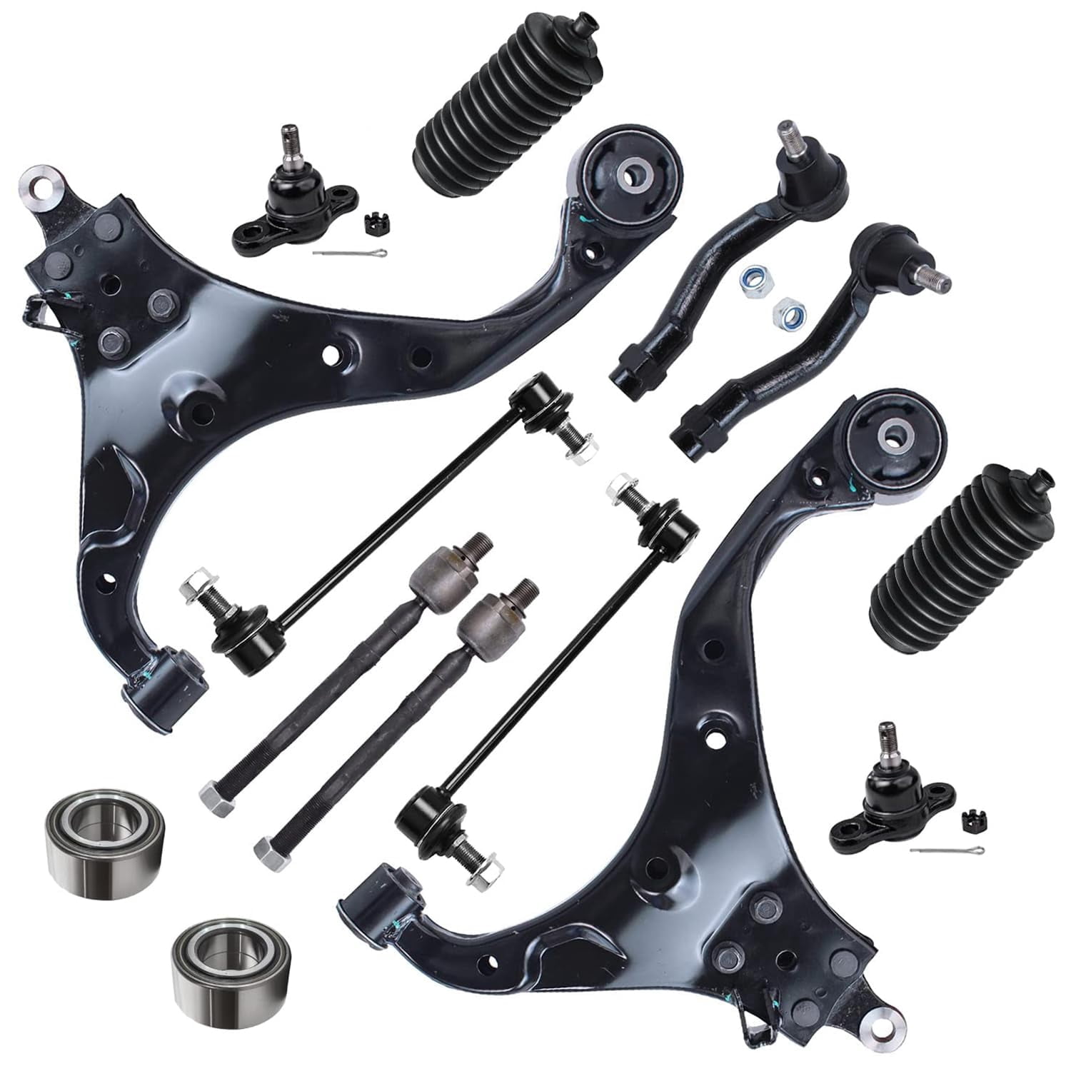 Wheel Rod Replacement Detroit Axle - Front Wheel Bearings + Lower Control Arms + Ball Joints ...