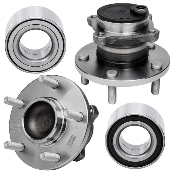 Detroit Axle - Front Wheel Bearings Rear Wheel Bearing Hubs for 05-13 Mazda 3 5, 2 Wheel Bearings 2 Wheel Bearing Hubs 2006 2007 2008 2009 2010 2011 2012 Replacement