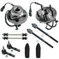 thumbnail image 1 of Detroit Axle - Front Wheel Hub Assembly Sway Bar Link Inner And Outer Tie Rods W/ Boots Replacement For 2006 2007 2008 2009 2010 Ford Explorer Sport Trac Mercury Mountaineer - 10pc Set, 1 of 7