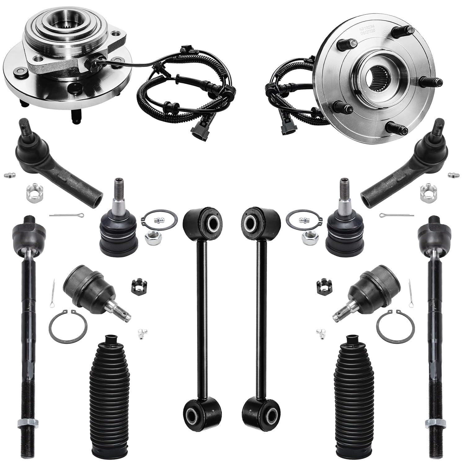 Front Wheel Bearing And Tie Rod End Kit For Jeep Grand Cherokee Commander