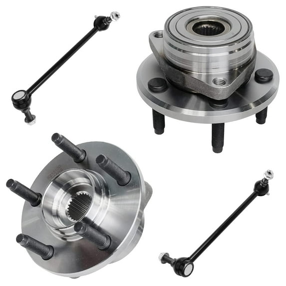 Detroit Axle - Front Wheel Hub & Bearing + Sway Bars Replacement for Ford Taurus Mercury Sable Lincoln Continental - 4pc Set