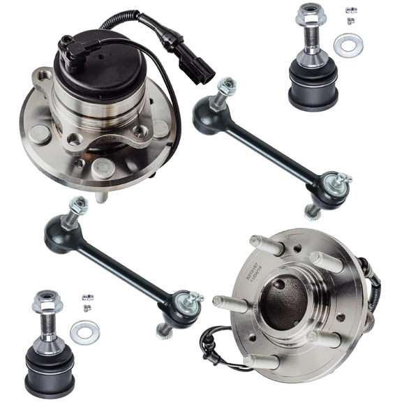 Detroit Axle - Front Wheel Hub Bearings Lower Ball Joints Sway Bars Replacement for Ford Thunderbird Lincoln LS