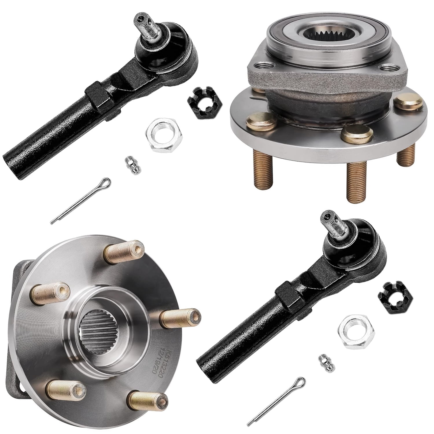 Wheel Rod Replacement Detroit Axle - Front Wheel Bearing Hubs Tie Rods for 2005-2014 Subaru ...